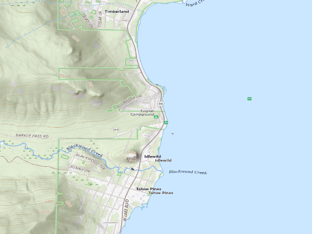 USGS topographic map of Kaspian Campground