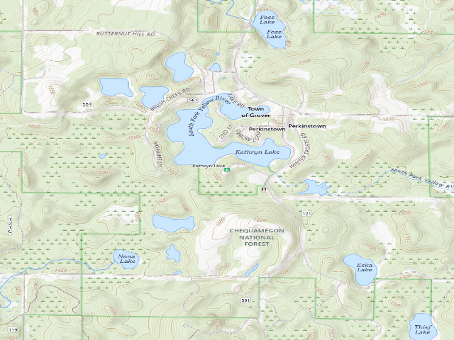 USGS topographic map of Kathryn Lake