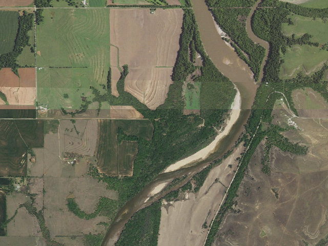 Aerial image of Kaw WMA primitive camp #1