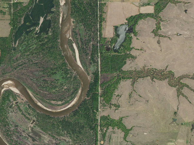 Aerial image of Kaw WMA primitive camp #11