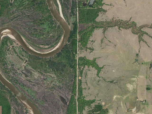 Aerial image of Kaw WMA primitive camp #12