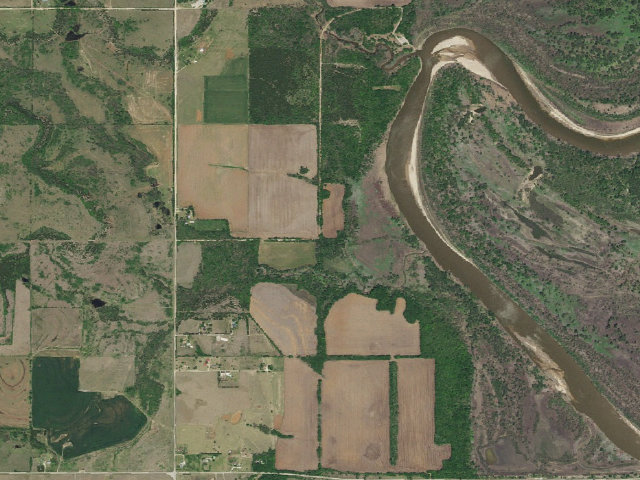 Aerial image of Kaw WMA primitive camp #13