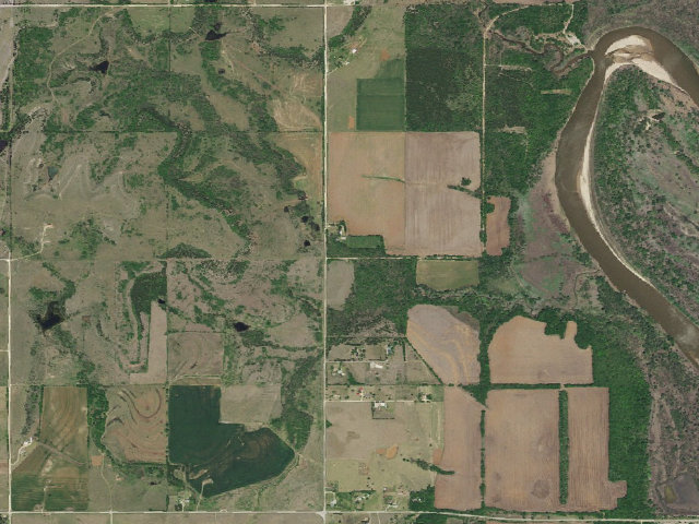 Aerial image of Kaw WMA primitive camp #14