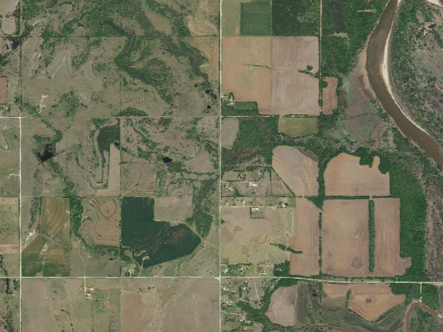 Aerial image of Kaw WMA primitive camp #15