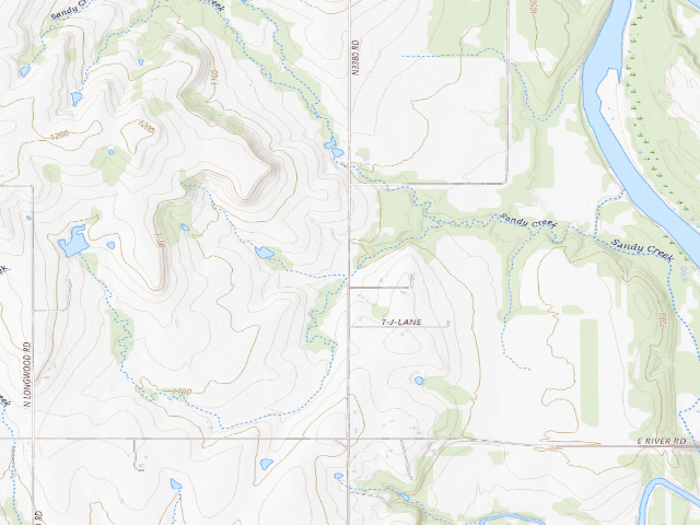 USGS topographic map of Kaw WMA primitive camp #15