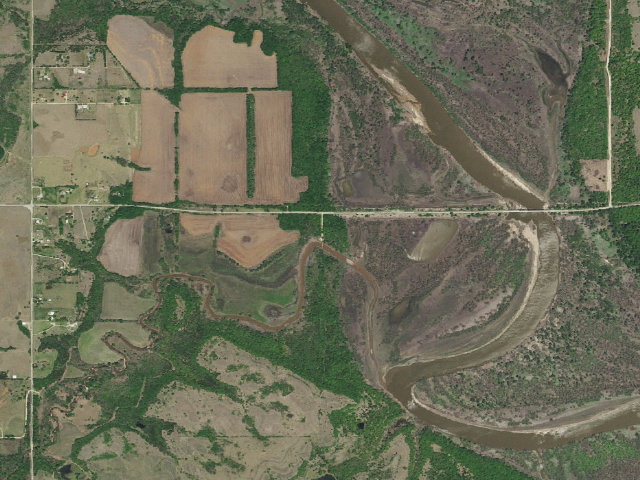 Aerial image of Kaw WMA primitive camp #18