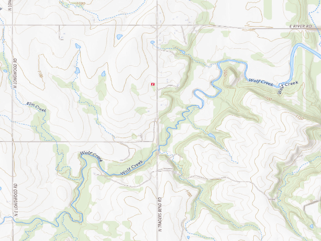 USGS topographic map of Kaw WMA primitive camp #20