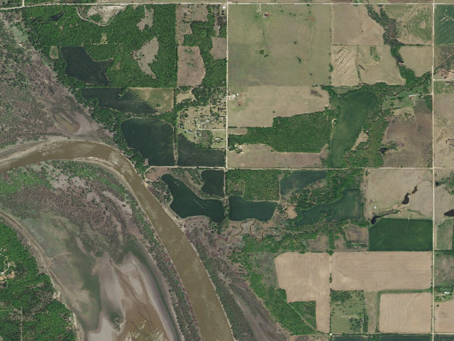 Aerial image of Kaw WMA primitive camp #22