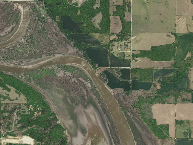 Aerial image of Kaw WMA primitive camp #24