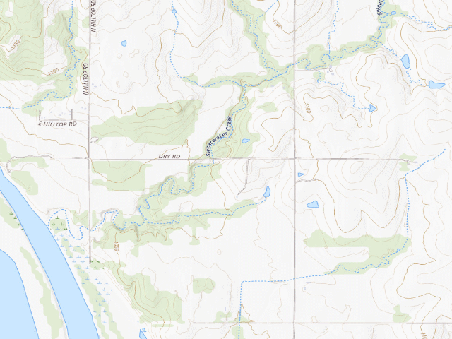 USGS topographic map of Kaw WMA primitive camp #25