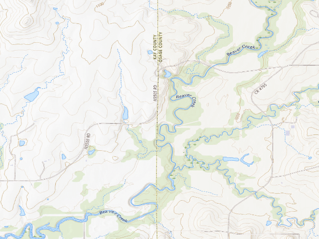 USGS topographic map of Kaw WMA primitive camp #27