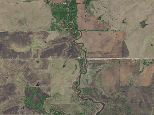 Aerial image of Kaw WMA primitive camp #28