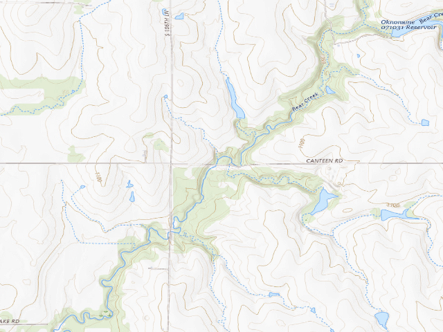 USGS topographic map of Kaw WMA primitive camp #30
