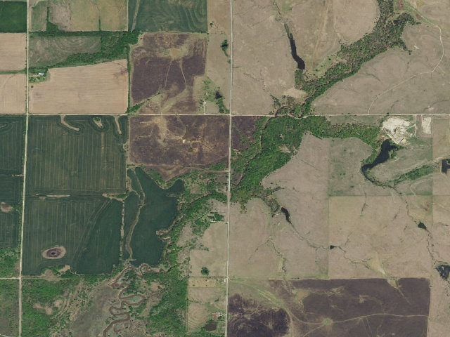 Aerial image of Kaw WMA primitive camp #31
