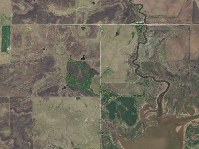 Aerial image of Kaw WMA primitive camp #32