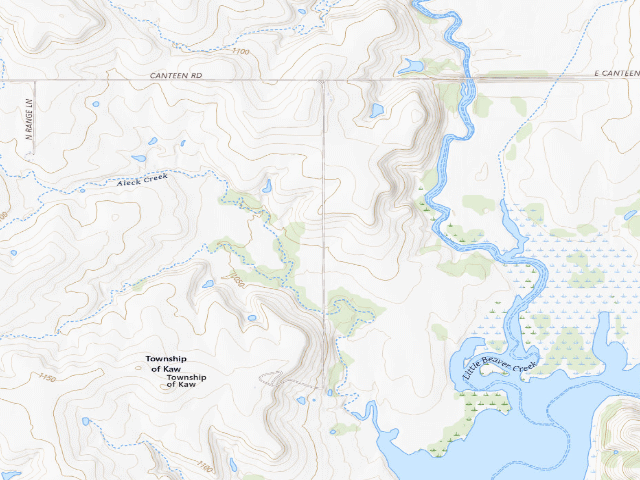 USGS topographic map of Kaw WMA primitive camp #32