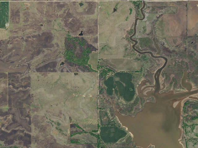 Aerial image of Kaw WMA primitive camp #33