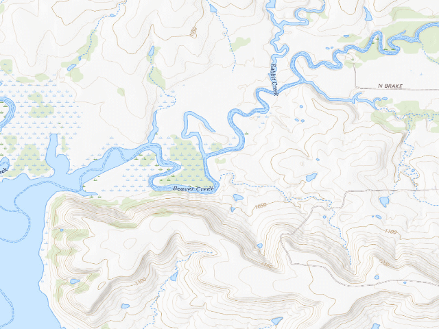 USGS topographic map of Kaw WMA primitive camp #35