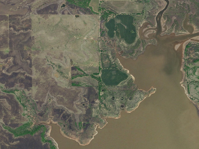 Aerial image of Kaw WMA primitive camp #36