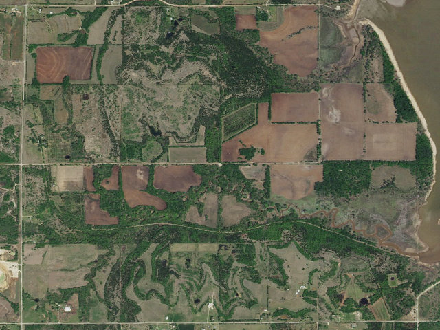Aerial image of Kaw WMA primitive camp #39