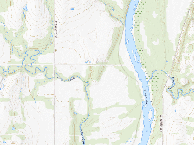 USGS topographic map of Kaw WMA primitive camp #4