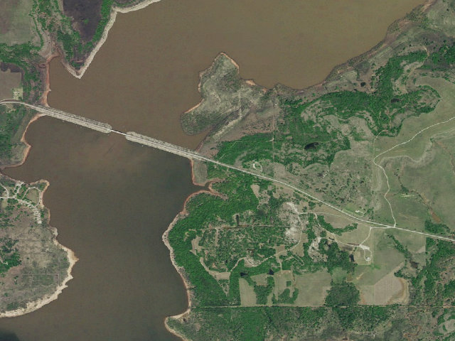 Aerial image of Kaw WMA primitive camp #40