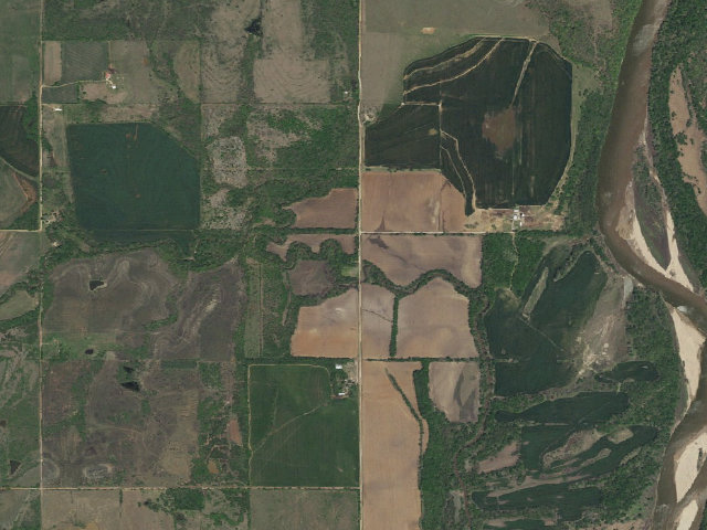 Aerial image of Kaw WMA primitive camp #5