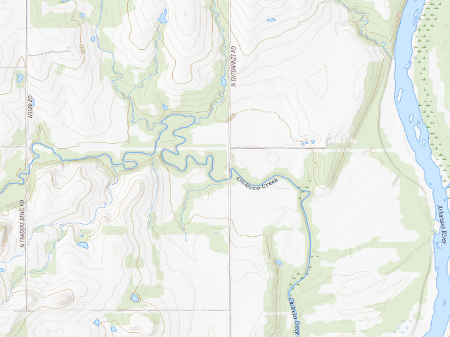 USGS topographic map of Kaw WMA primitive camp #5