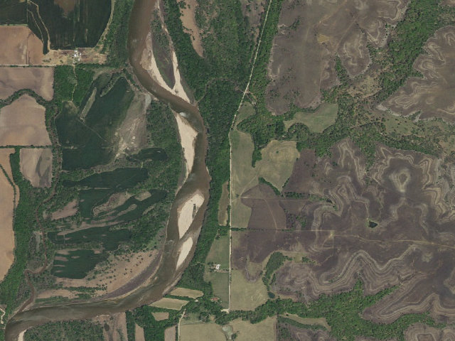 Aerial image of Kaw WMA primitive camp #6