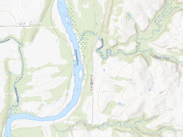 USGS topographic map of Kaw WMA primitive camp #6