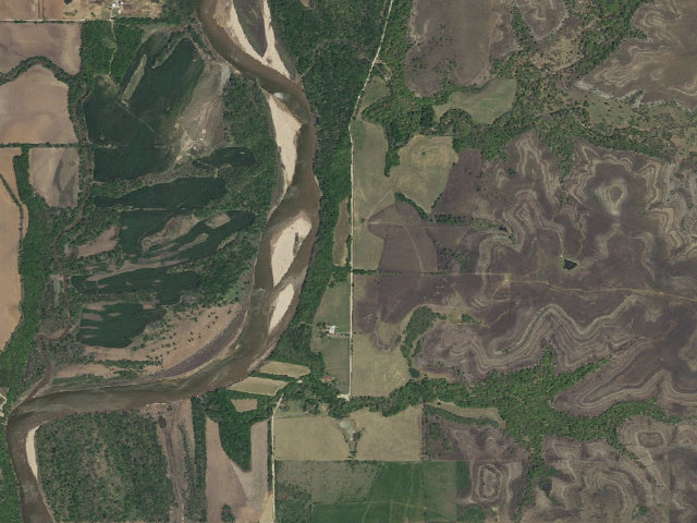Aerial image of Kaw WMA primitive camp #7