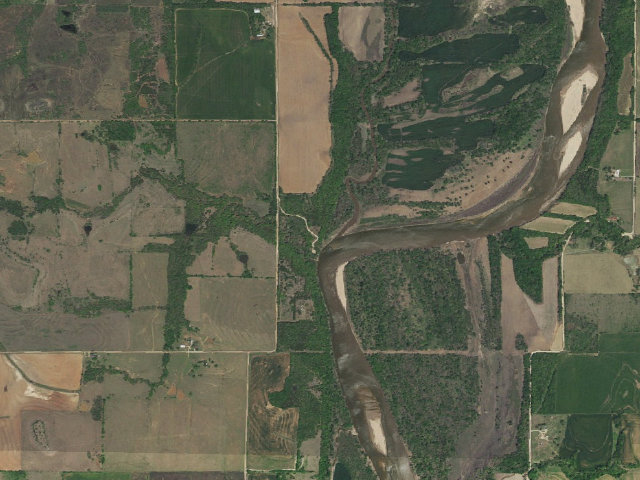Aerial image of Kaw WMA primitive camp #8
