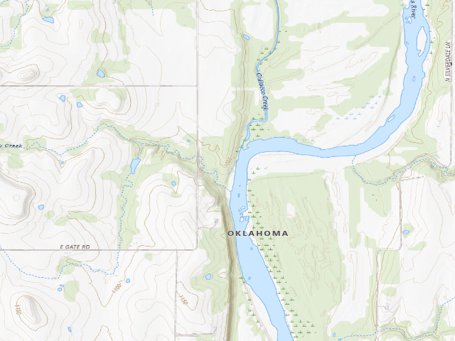 USGS topographic map of Kaw WMA primitive camp #8