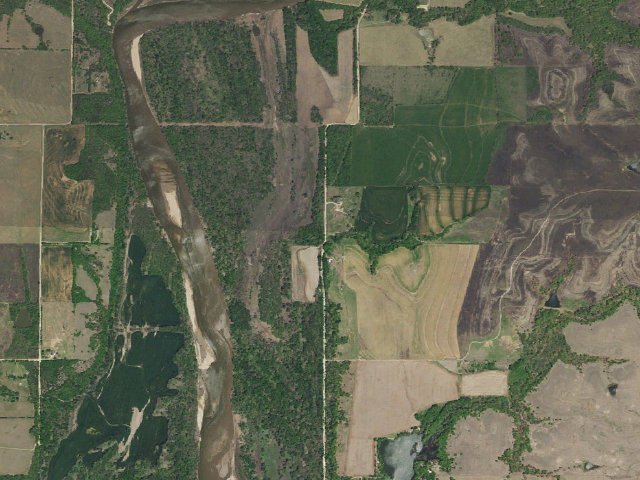 Aerial image of Kaw WMA primitive camp #9
