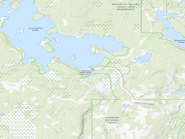 USGS topographic map of Kawishiwi Lake Rustic Campground