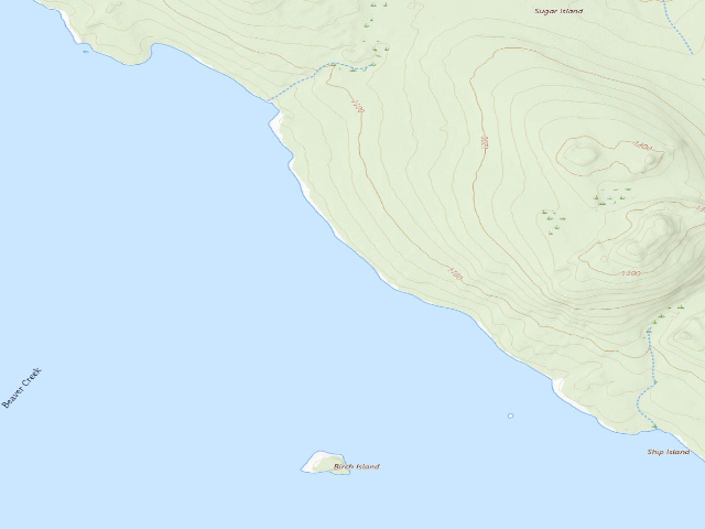 USGS topographic map of Kayak Ledge (Moosehead Lake Shoreline Public Land)
