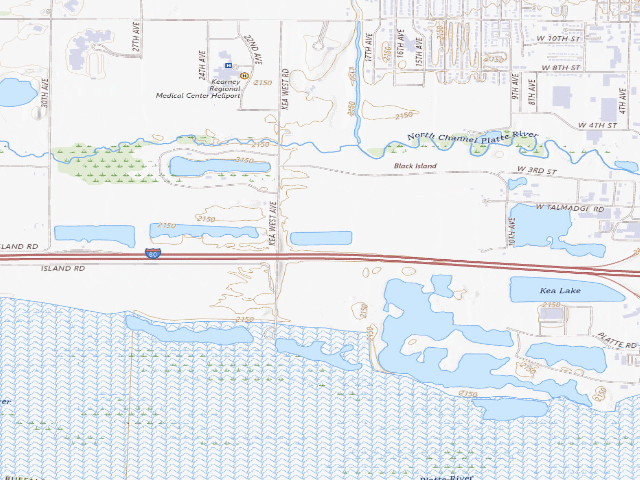 USGS topographic map of Kea West WMA