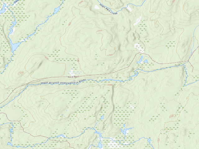 USGS topographic map of Keck Trail Site 2 (Watsons East Triangle Wild Forest)