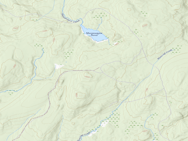 USGS topographic map of Keck Trail Site 4 (Watsons East Triangle Wild Forest)