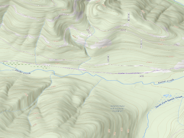 USGS topographic map of Keeler Creek