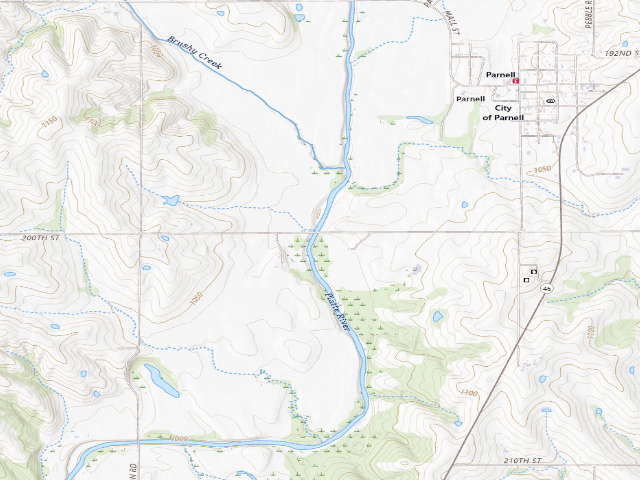 USGS topographic map of Keever Bridge Access