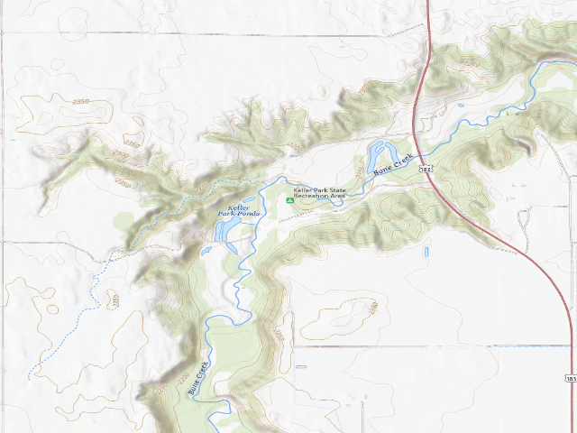USGS topographic map of Keller Park SRA