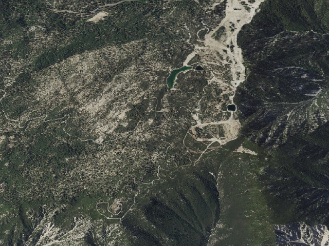 Aerial image of Keller Peak Yellow Post Sites Along 1N96