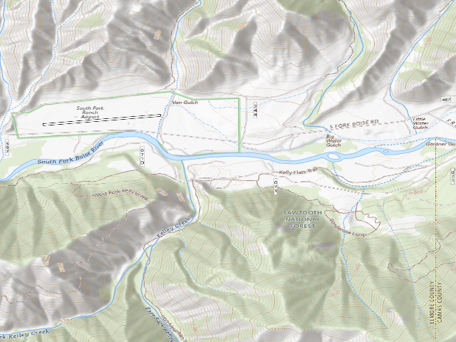 USGS topographic map of Kelley Creek
