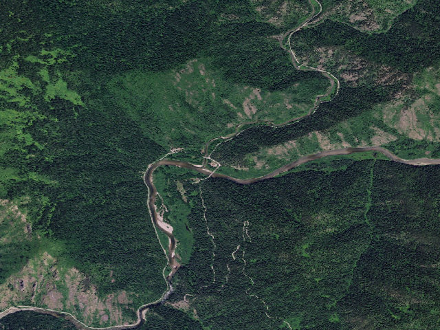 Aerial image of Kelly Creek Camp
