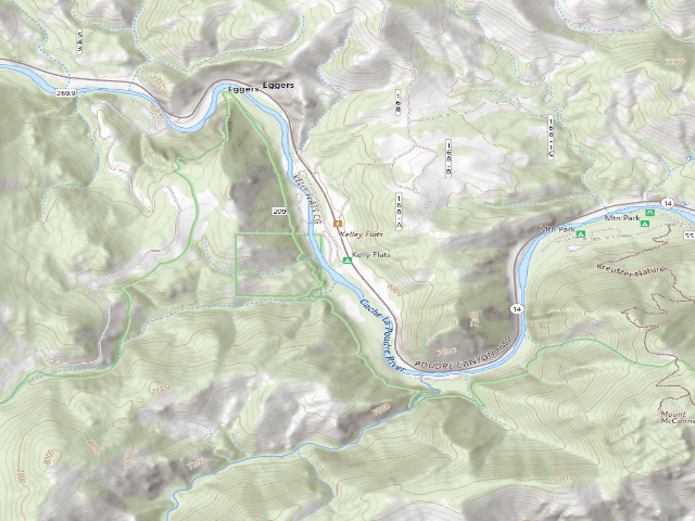 USGS topographic map of Kelly Flats