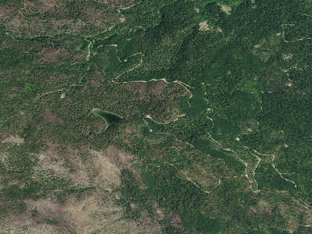 Aerial image of Kelly Lake Trailhead