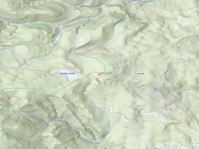 USGS topographic map of Kelly Lake Trailhead