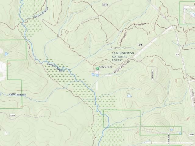 USGS topographic map of Kelly's Pond Campground