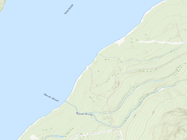 USGS topographic map of Kelly Wharf (Moosehead Lake Shoreline Public Land)